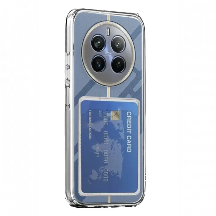 Newface Realme 12 Pro Kılıf Kart Şeffaf Silikon - Şeffaf