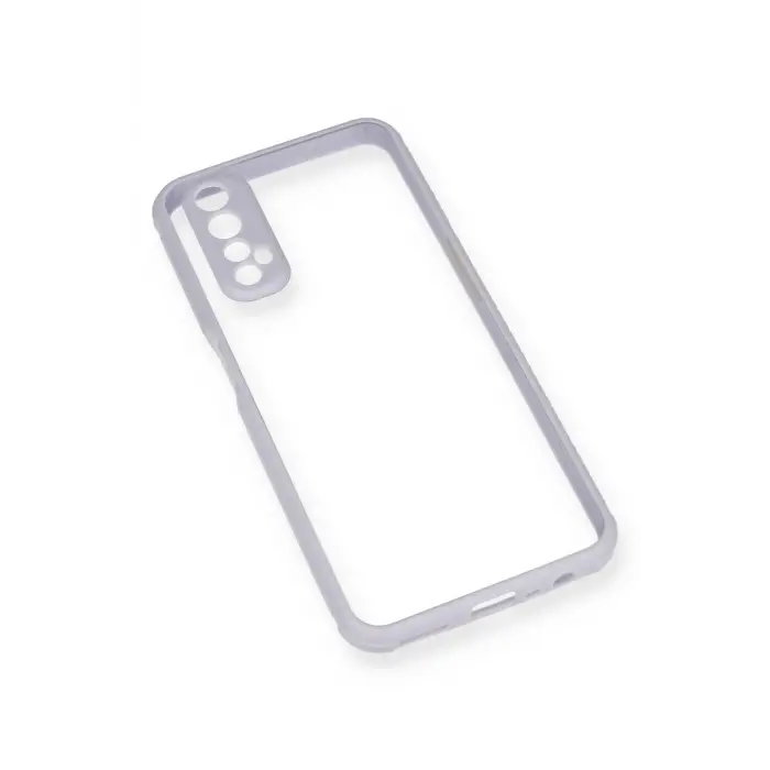 Newface Realme 7 Kılıf Miami Şeffaf Silikon - Lila