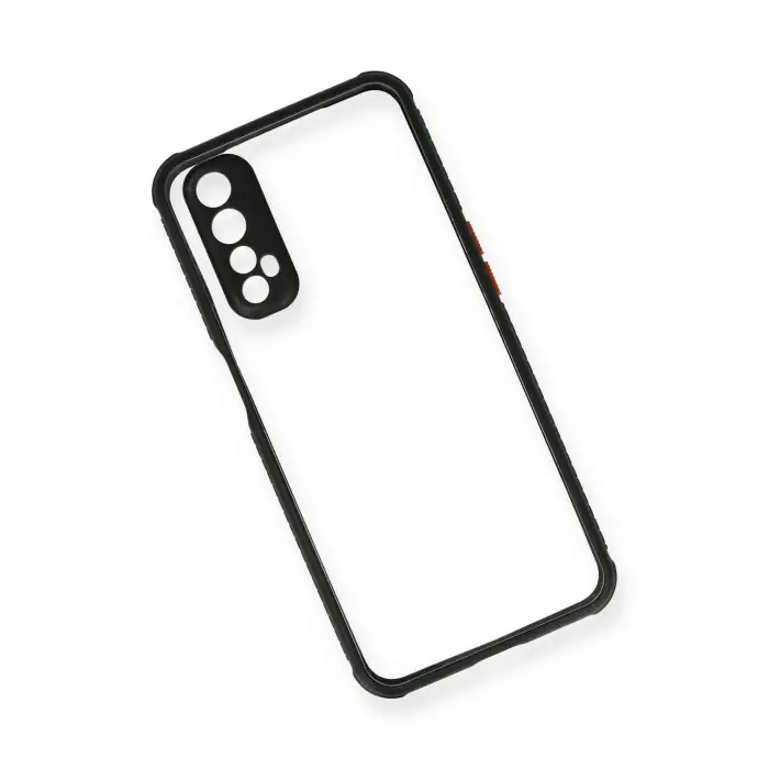 Newface Realme 7 Kılıf Miami Şeffaf Silikon - Siyah