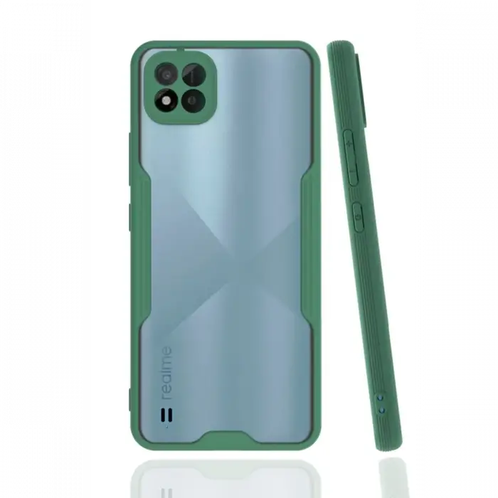 Newface Realme C11 2021 Kılıf Platin Silikon - Yeşil