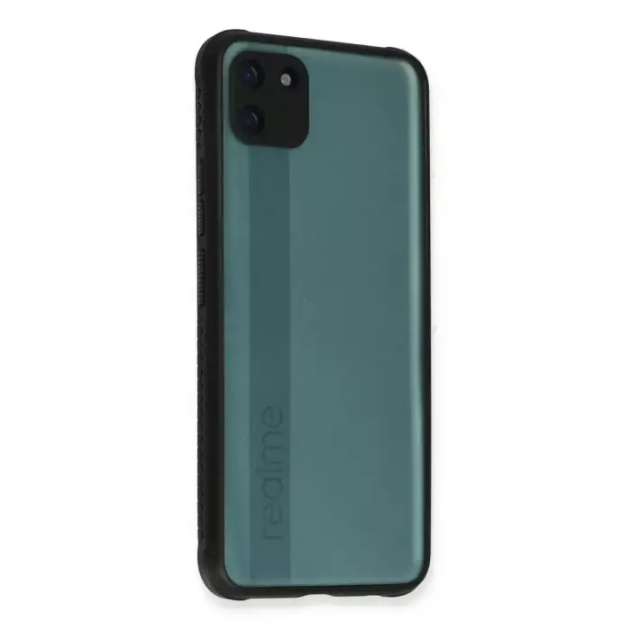 Newface Realme C11 Kılıf Miami Şeffaf Silikon - Siyah