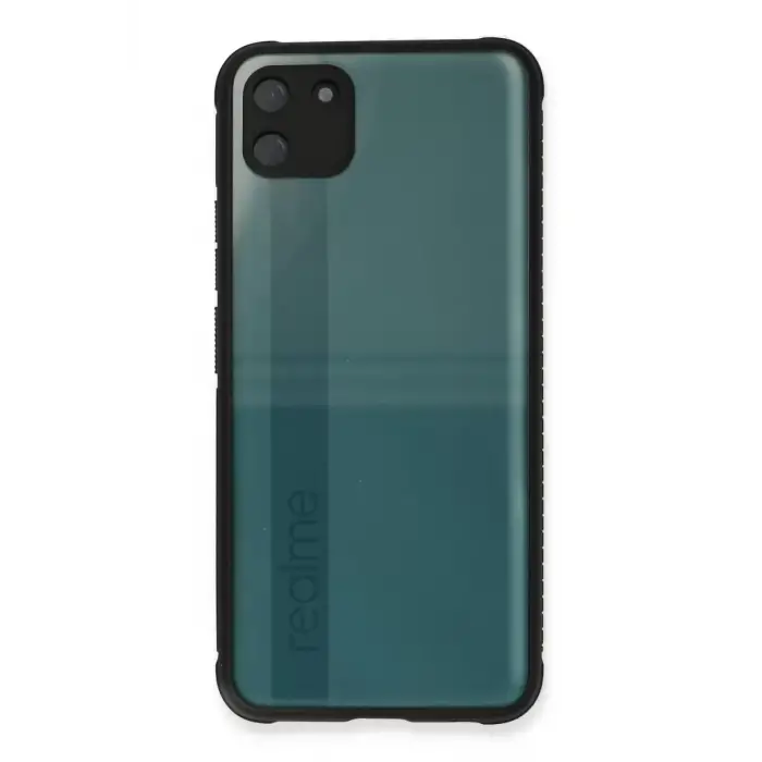 Newface Realme C11 Kılıf Miami Şeffaf Silikon - Siyah