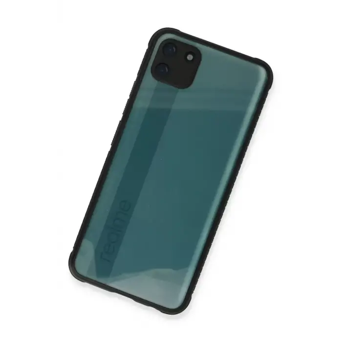 Newface Realme C11 Kılıf Miami Şeffaf Silikon - Siyah