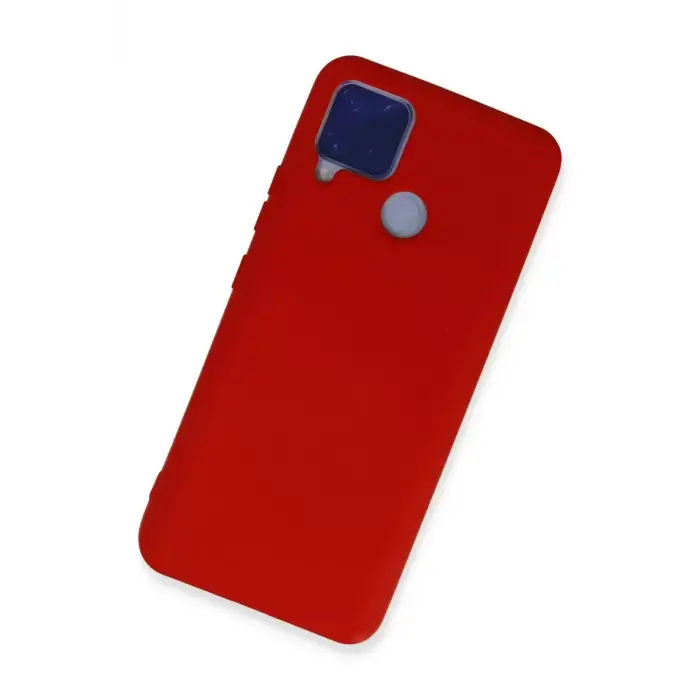 Newface Realme C15 Kılıf Nano içi Kadife Silikon - Kırmızı