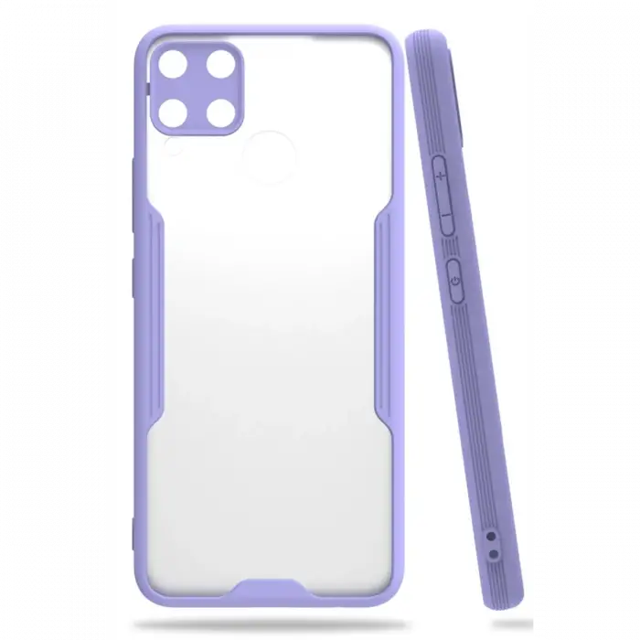 Newface Realme C15 Kılıf Platin Silikon - Lila