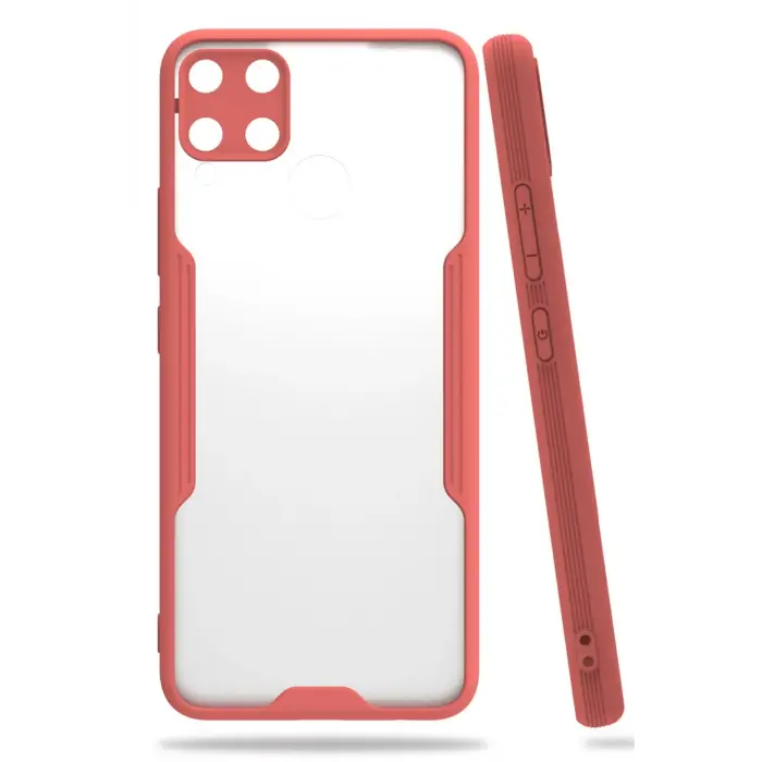 Newface Realme C15 Kılıf Platin Silikon - Pembe