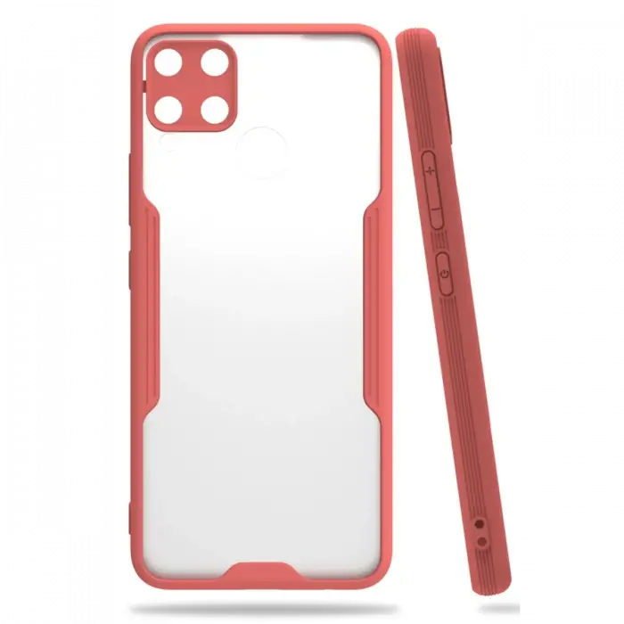 Newface Realme C15 Kılıf Platin Silikon - Pembe