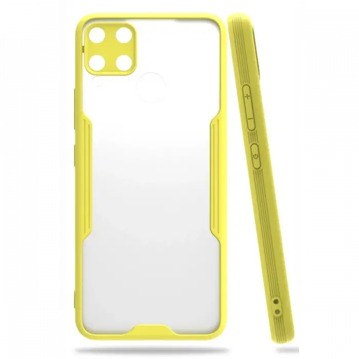 Newface Realme C15 Kılıf Platin Silikon - Sarı