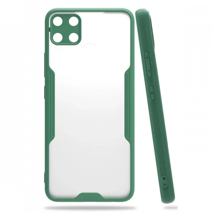Newface Realme C15 Kılıf Platin Silikon - Yeşil