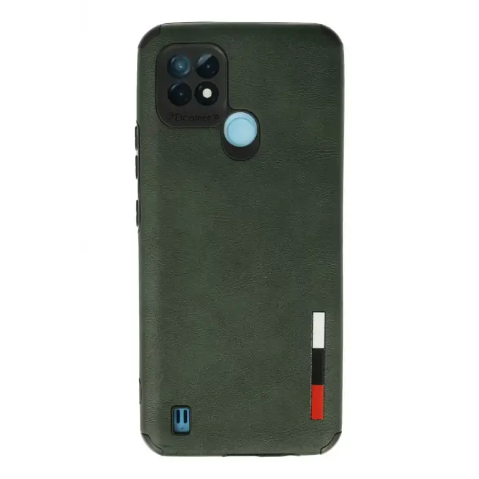 Newface Realme C21 Kılıf Loop Deri Silikon - Yeşil