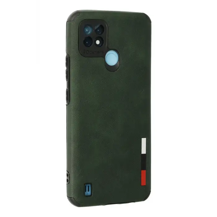 Newface Realme C21 Kılıf Loop Deri Silikon - Yeşil