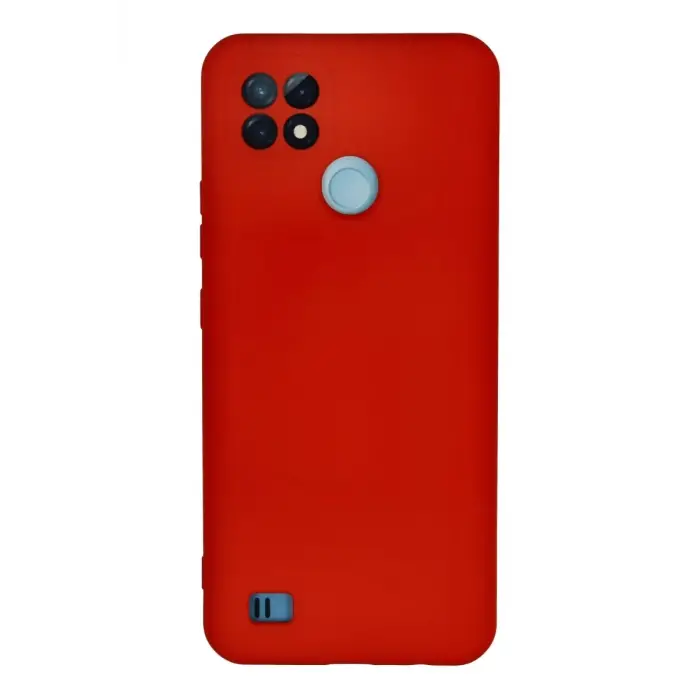 Newface Realme C21 Kılıf Nano içi Kadife Silikon - Kırmızı