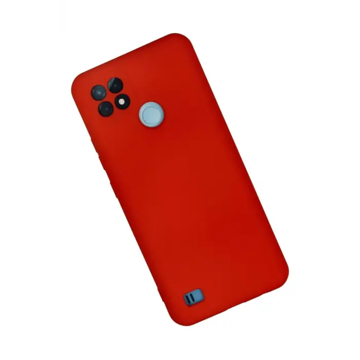 Newface Realme C21 Kılıf Nano içi Kadife Silikon - Kırmızı