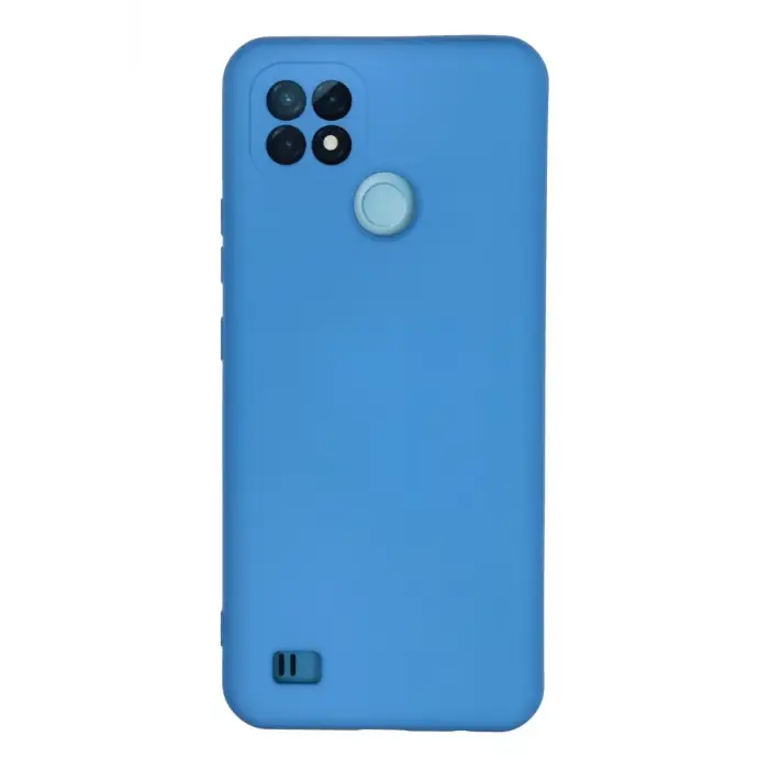 Newface Realme C21 Kılıf Nano içi Kadife Silikon - Mavi