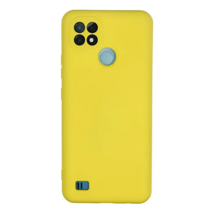 Newface Realme C21 Kılıf Nano içi Kadife Silikon - Sarı
