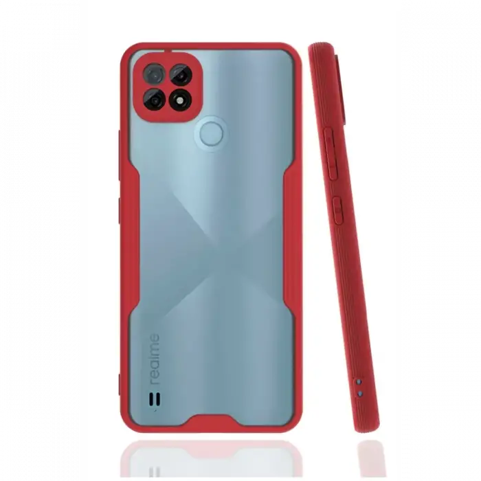 Newface Realme C21 Kılıf Platin Silikon - Kırmızı