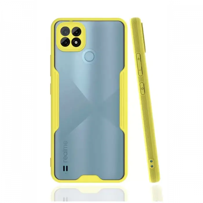 Newface Realme C21 Kılıf Platin Silikon - Sarı