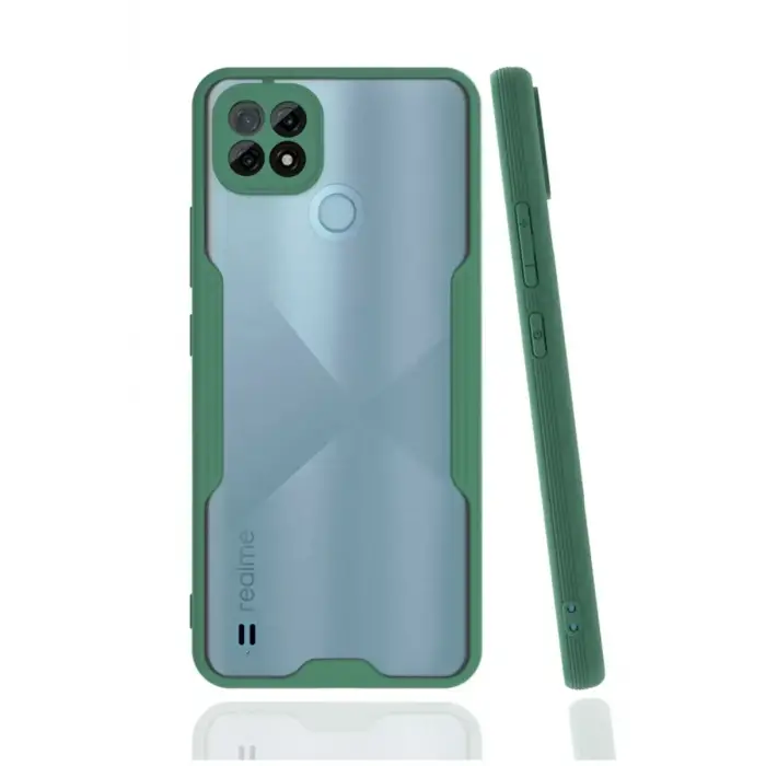 Newface Realme C21 Kılıf Platin Silikon - Yeşil