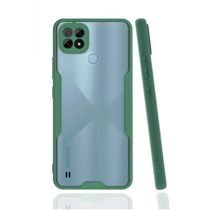 Newface Realme C21 Kılıf Platin Silikon - Yeşil