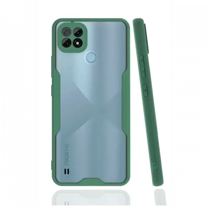 Newface Realme C21 Kılıf Platin Silikon - Yeşil