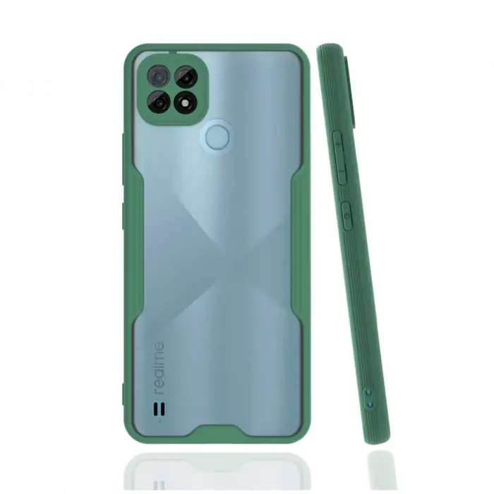Newface Realme C21 Kılıf Platin Silikon - Yeşil