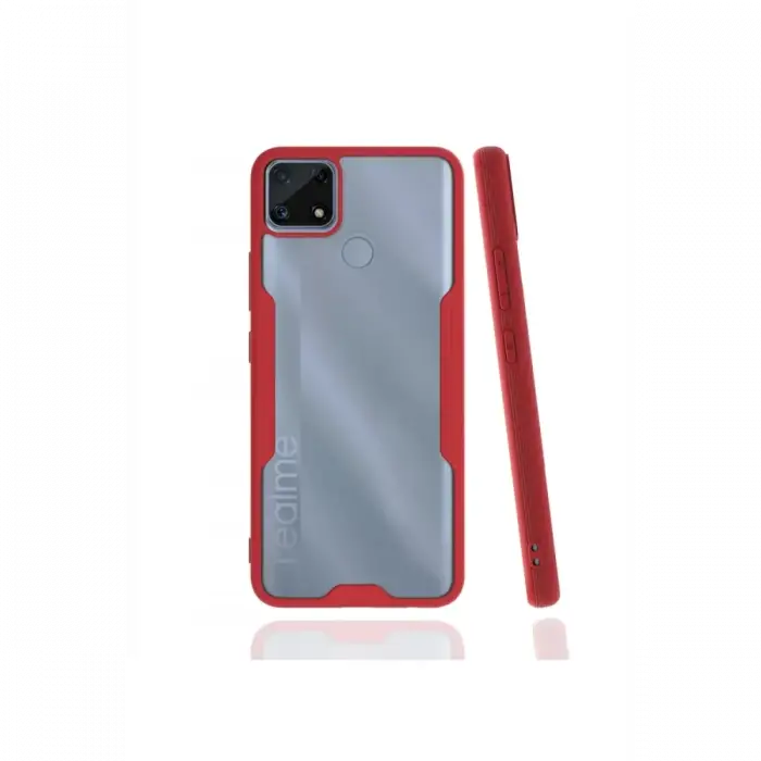 Newface Realme C25 Kılıf Platin Silikon - Kırmızı