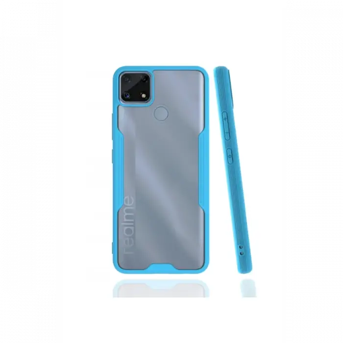 Newface Realme C25 Kılıf Platin Silikon - Mavi