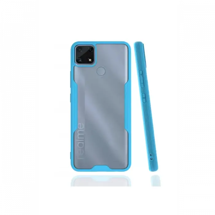 Newface Realme C25 Kılıf Platin Silikon - Mavi