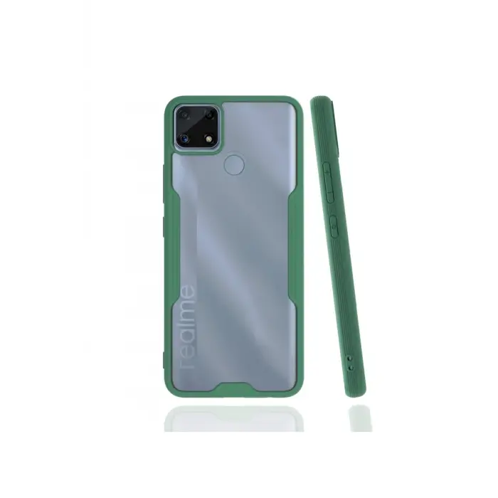 Newface Realme C25 Kılıf Platin Silikon - Yeşil