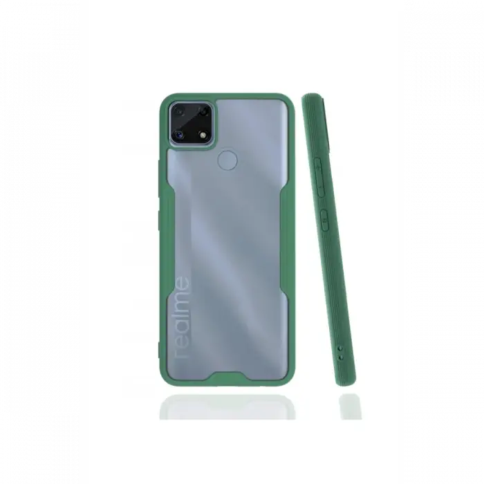 Newface Realme C25 Kılıf Platin Silikon - Yeşil