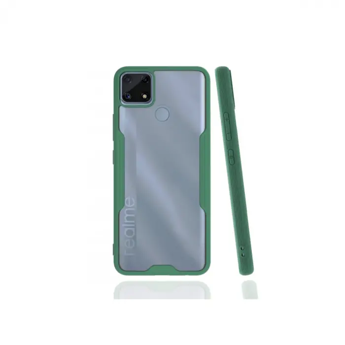Newface Realme C25 Kılıf Platin Silikon - Yeşil