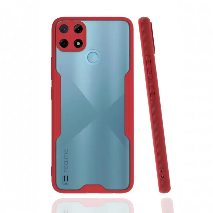 Newface Realme C25Y Kılıf Platin Silikon - Kırmızı