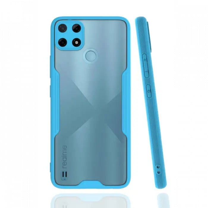 Newface Realme C25Y Kılıf Platin Silikon - Mavi