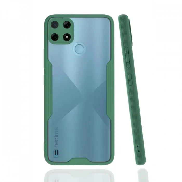 Newface Realme C25Y Kılıf Platin Silikon - Yeşil