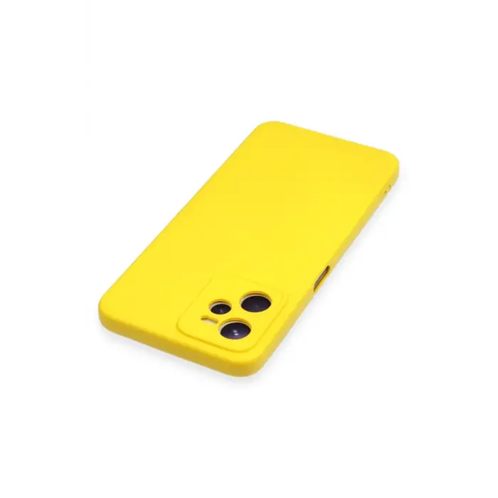 Newface Realme C35 Kılıf Nano içi Kadife Silikon - Sarı