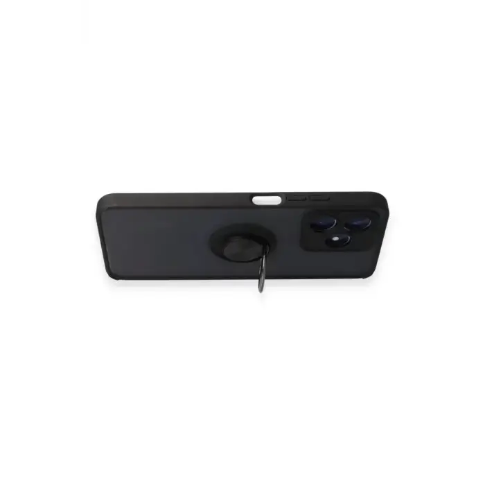 Newface Realme C53 Kılıf Montreal Yüzüklü Silikon Kapak - Siyah