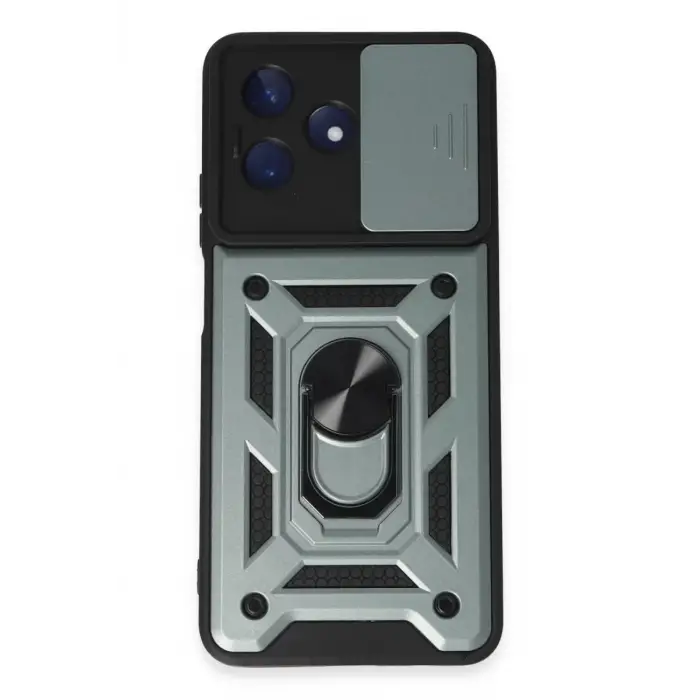 Newface Realme C53 Kılıf Pars Lens Yüzüklü Silikon - Yeşil