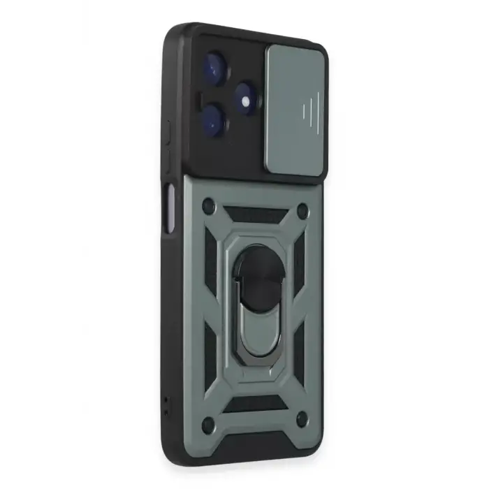 Newface Realme C53 Kılıf Pars Lens Yüzüklü Silikon - Yeşil