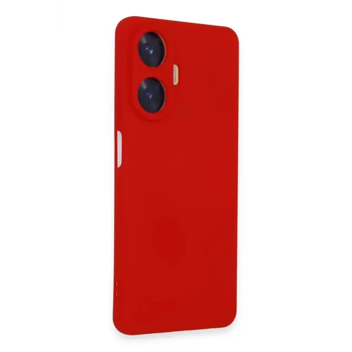 Newface Realme C55 Kılıf Nano içi Kadife Silikon - Kırmızı