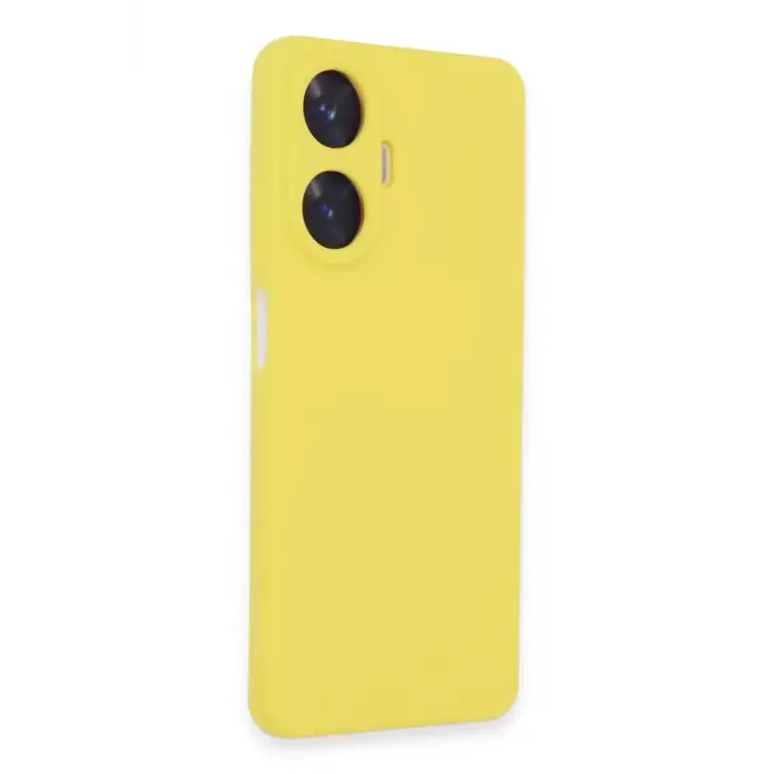 Newface Realme C55 Kılıf Nano içi Kadife Silikon - Sarı