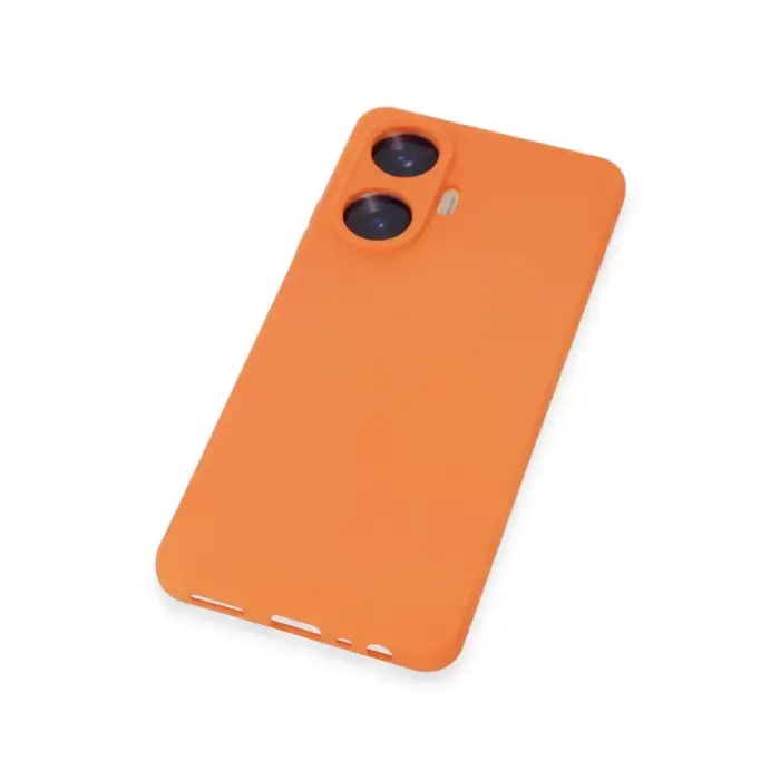 Newface Realme C55 Kılıf Nano içi Kadife Silikon - Turuncu