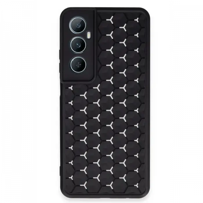 Newface Realme C65 Kılıf Petek Silikon Kapak - Siyah