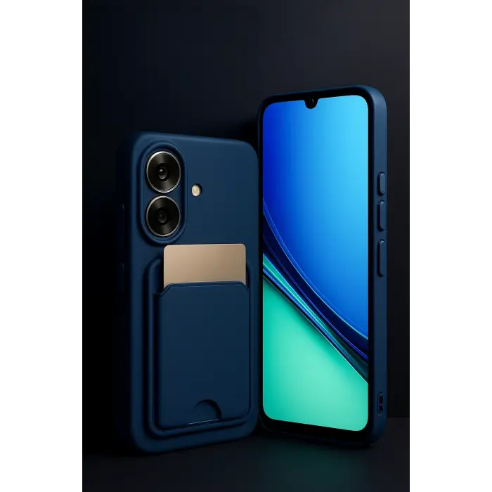 Newface Realme Note 60 Kelvin Kartvizitli Silikon - Lacivert