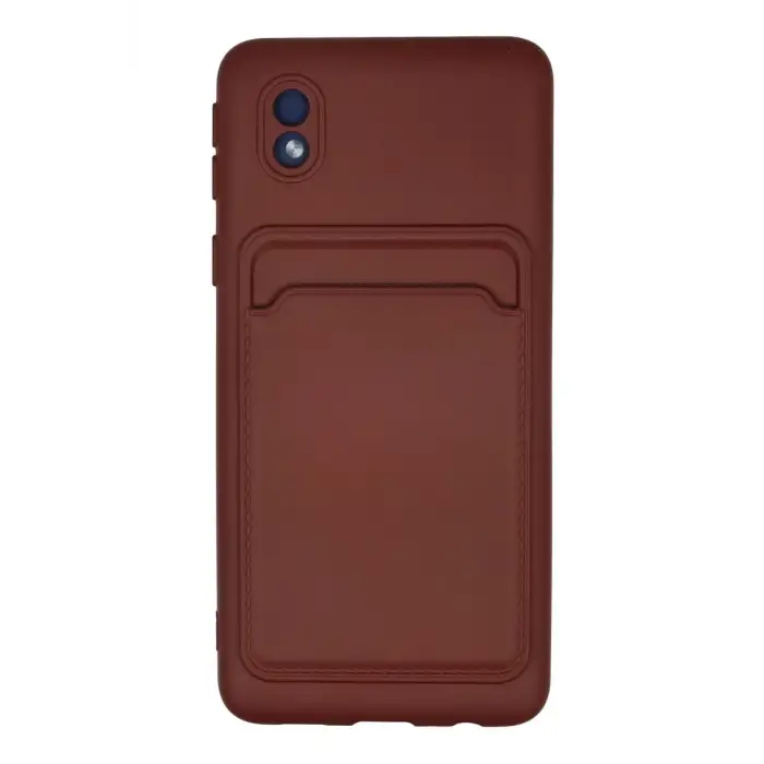 Newface Samsung Galaxy A01 Core Kılıf Kelvin Kartvizitli Silikon - Bordo