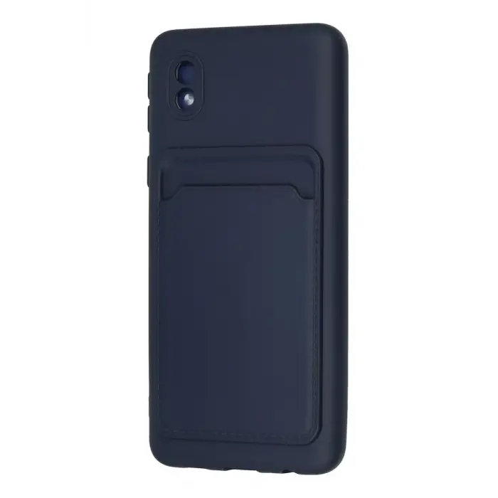 Newface Samsung Galaxy A01 Core Kılıf Kelvin Kartvizitli Silikon - Lacivert
