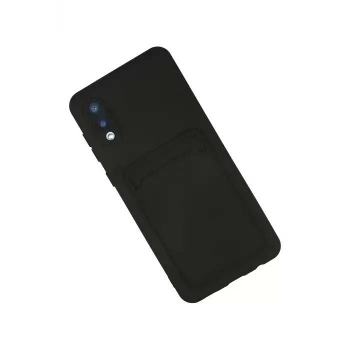 Newface Samsung Galaxy A02 Kılıf Kelvin Kartvizitli Silikon - Siyah