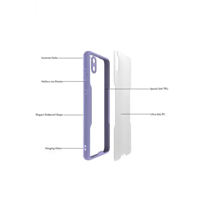 Newface Samsung Galaxy A02 Kılıf Platin Silikon - Lacivert