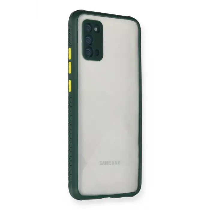 Newface Samsung Galaxy A02S Kılıf Miami Şeffaf Silikon - Koyu Yeşil