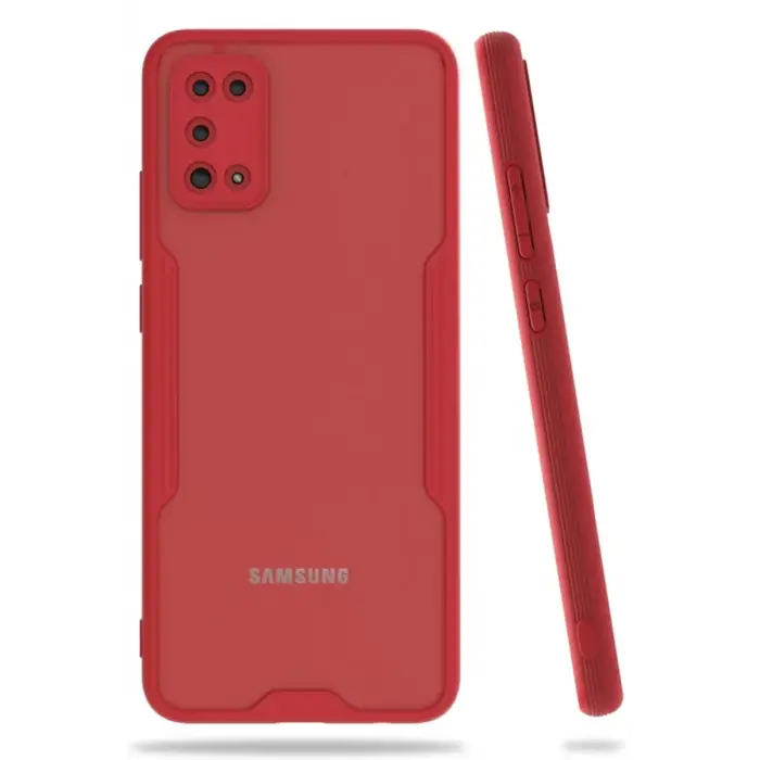 Newface Samsung Galaxy A02S Kılıf Platin Silikon - Kırmızı