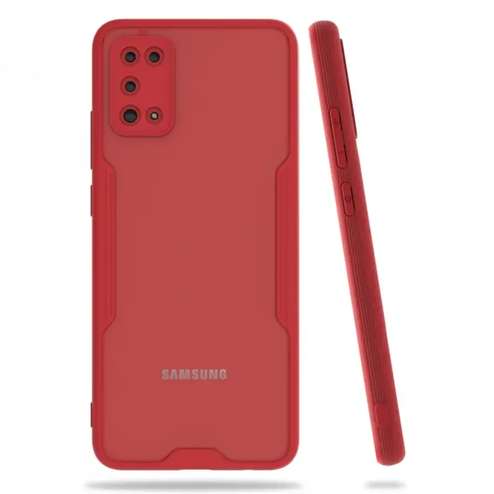 Newface Samsung Galaxy A02S Kılıf Platin Silikon - Kırmızı